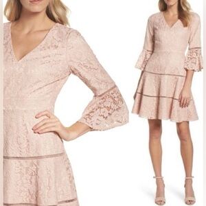 Eliza J Blush Lace Dress